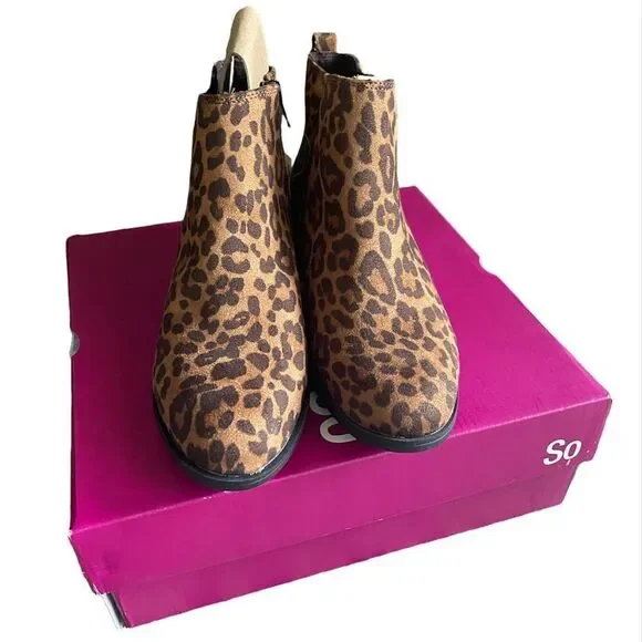 SO Averyy Women's Ankle Boots Leopard - Picture 3 of 4